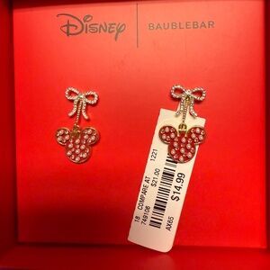 BaubleBar Red and Gold Mickey Earrings
